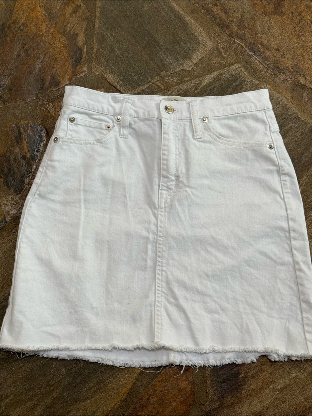 J. Crew White Denim Mini Skirt 25